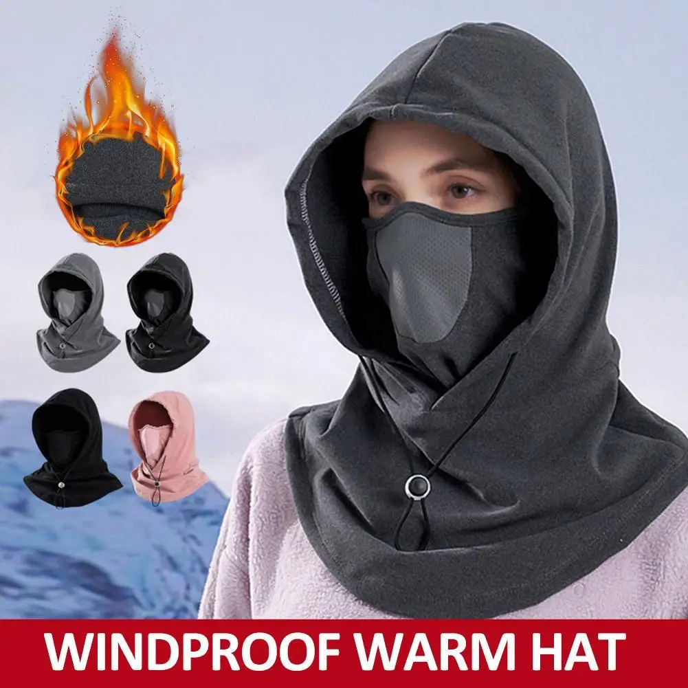 Winter Thermal Fleece Balaclava Scarf Ski Face Mask Neck Warmer Snood Hood Hat Windproof Cold Warm Riding Caps Sports Outdoor