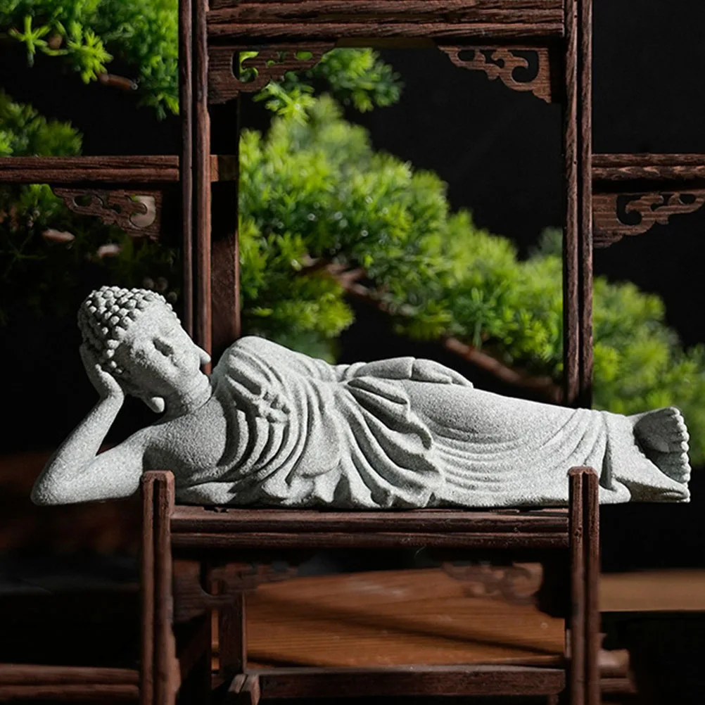 

Reclining Buddha Decorative Sleeping Gesture Buddha Figurine for Desktop Fish Tank Small Sleeping Gesture Buddhas