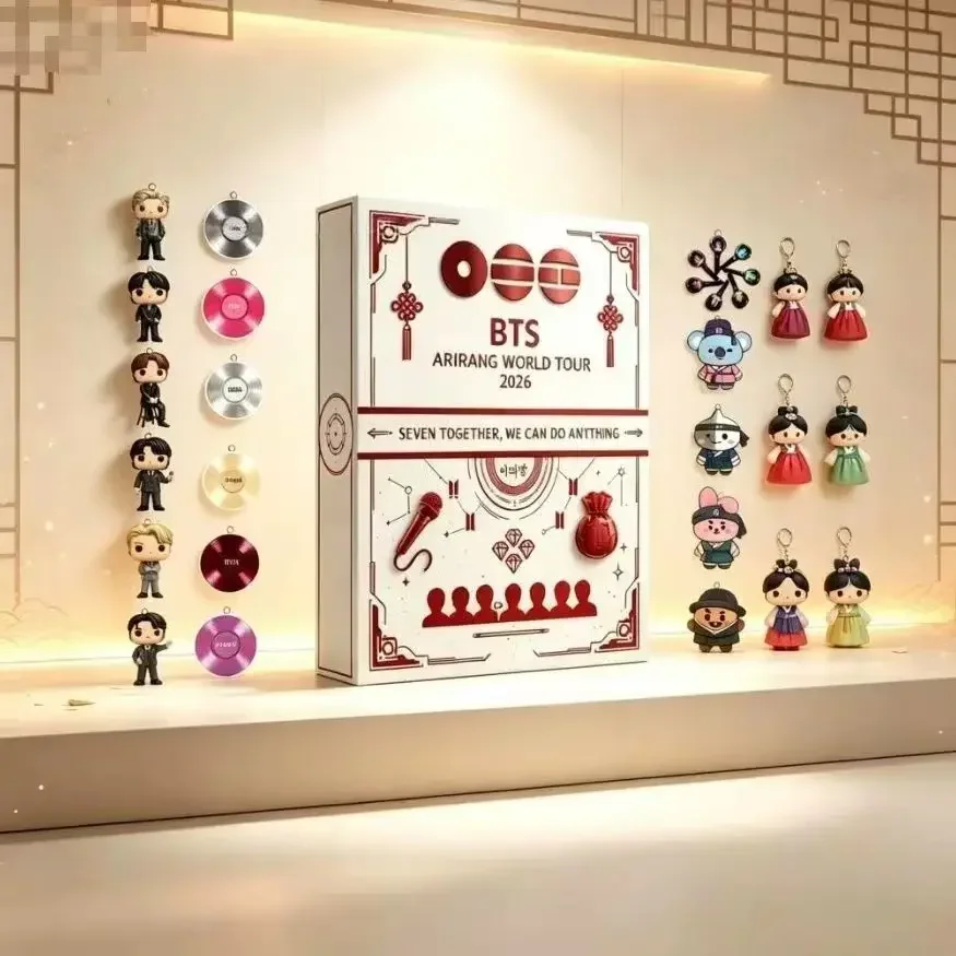 Acryl BTS Arirang World Tour 2026 Countdown Blind Box 24 Stück BT21 Puppen-Anhänger Vinyl-Schallplatten-Schlüsselanhänger Figur Sammlerstück Geschenk@ – Detail 2