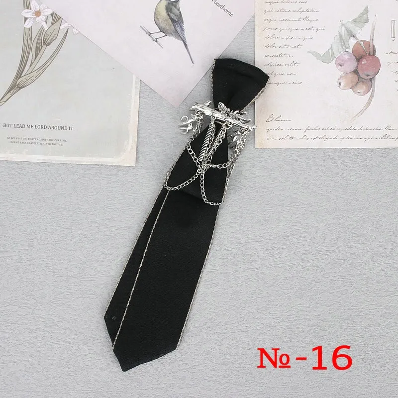 Handgemachte schwarze Band Krawatte Kristall Strass Schmuck Männer Shirts heiße neue Mädchen Jungen Kragen Krawatten Schuluniform Frauen Krawatte – Detail 17