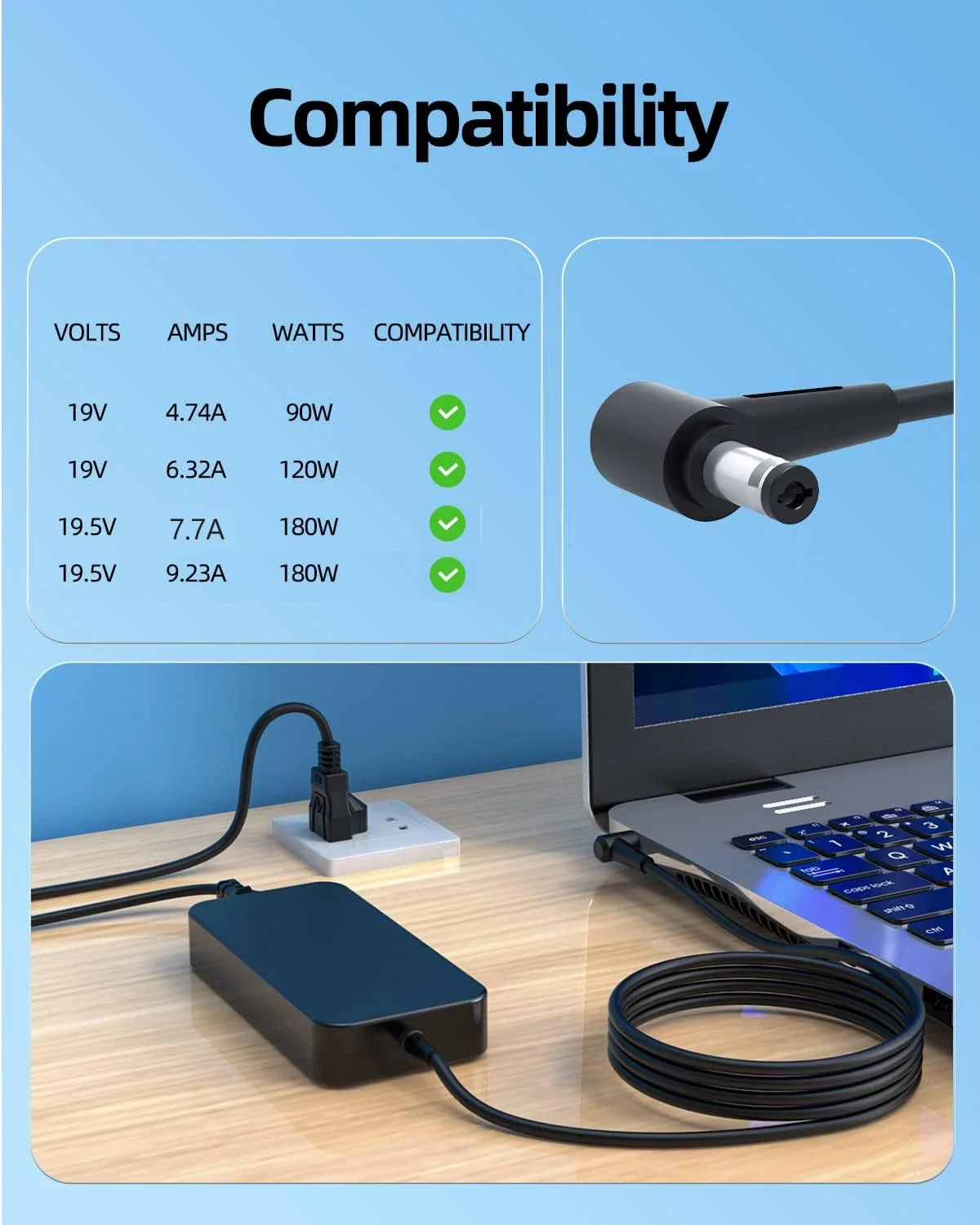 Imagem -02 - Carregador de Adaptador ac para Laptop para Asus Rog Strix Gl703 Gl504g Gl703g Gl703v Gl503ge Gl503vd Gl703vd Gl703vd Fx504 Gl702z 19.5v 9.23a 180w