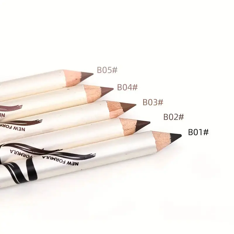 Hard Core Eyebrow Pencil, Thin Eyebrows with Eyebrows, 12 Pieces, Five Colors with Distinct Roots