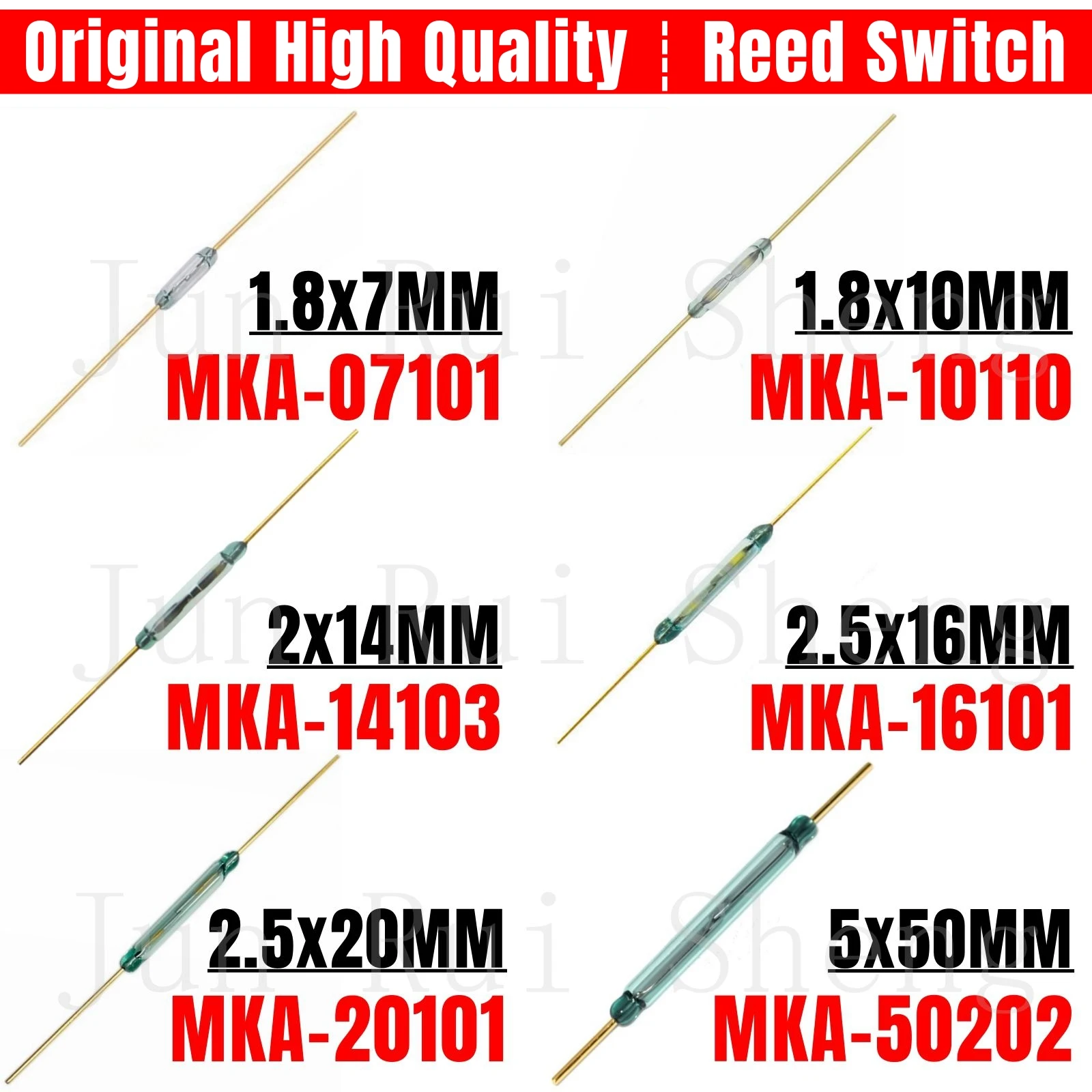 100PCS Original Reed Switch Magnetic Contact Sensor Normally Open NO MKA-07101 MKA-10110 MKA-14103 MKA-16101 MKA-20101 MKA-50202