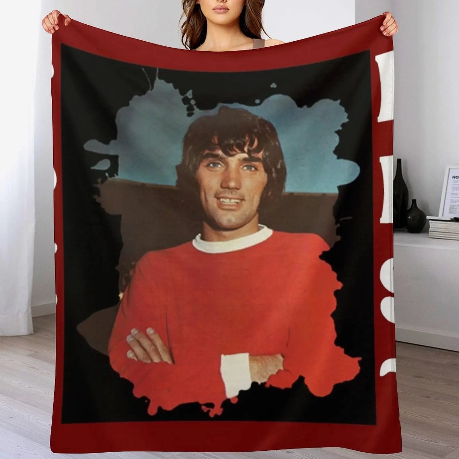 GEORGIE BEST - FOOTBALL SUPERSTAR Throw Blanket