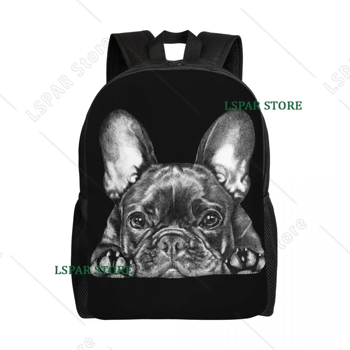 

Custom Frenchie Dog French Bulldog Laptop Backpack Men Women Basic Bookbag for School College Students Bag