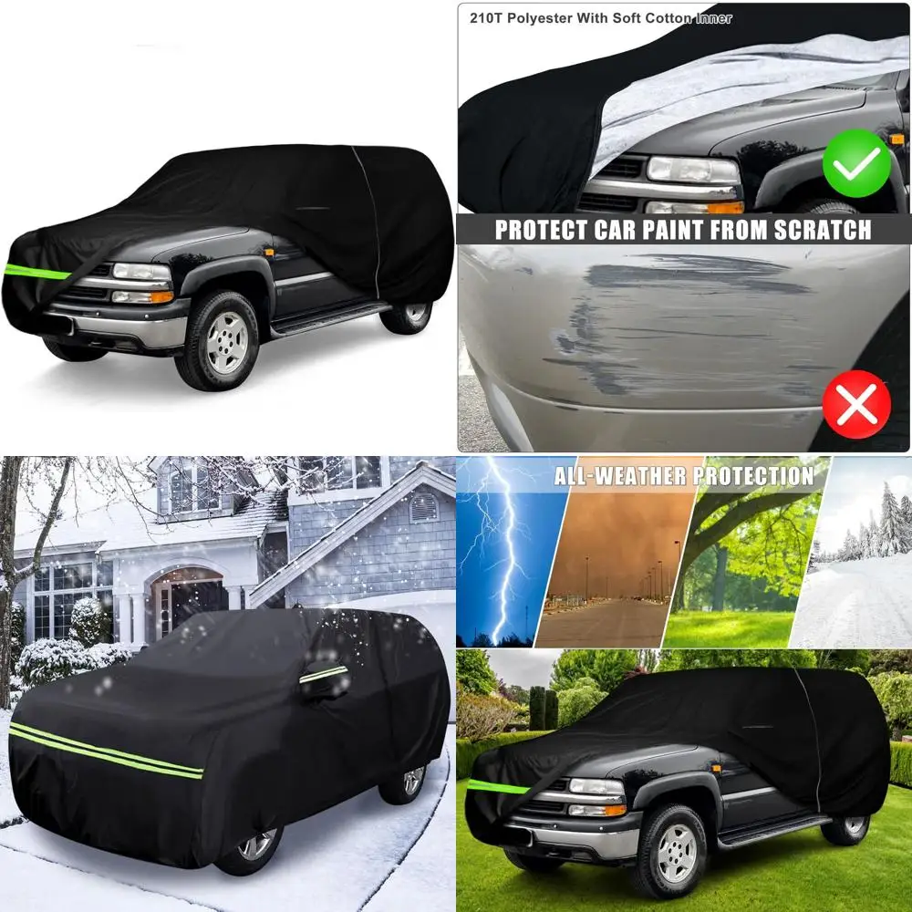 

Всепогодный 6-слойный автомобильный чехол на молнии для Chevy Tahoe, GMC Yukon, Cadillac Escalade 1992-2006 годов — защита от снега, дождя, пыли