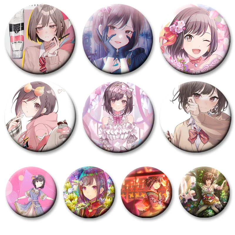 أنيمي مشروع SEKAI شارة على ظهره اكسسوارات Shinonome Ena الرموز دبابيس دبابيس الكرتون المستديرة للملابس حقيبة ديكور الهدايا