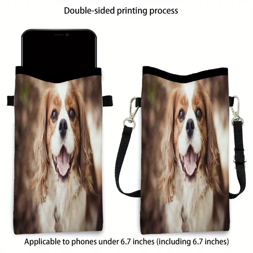 

Cavalier King Charles Spaniel Crossbody BagPrint Phone Wallet with Adjustable Shoulder Strap Unisex Design for Daily Use12.18