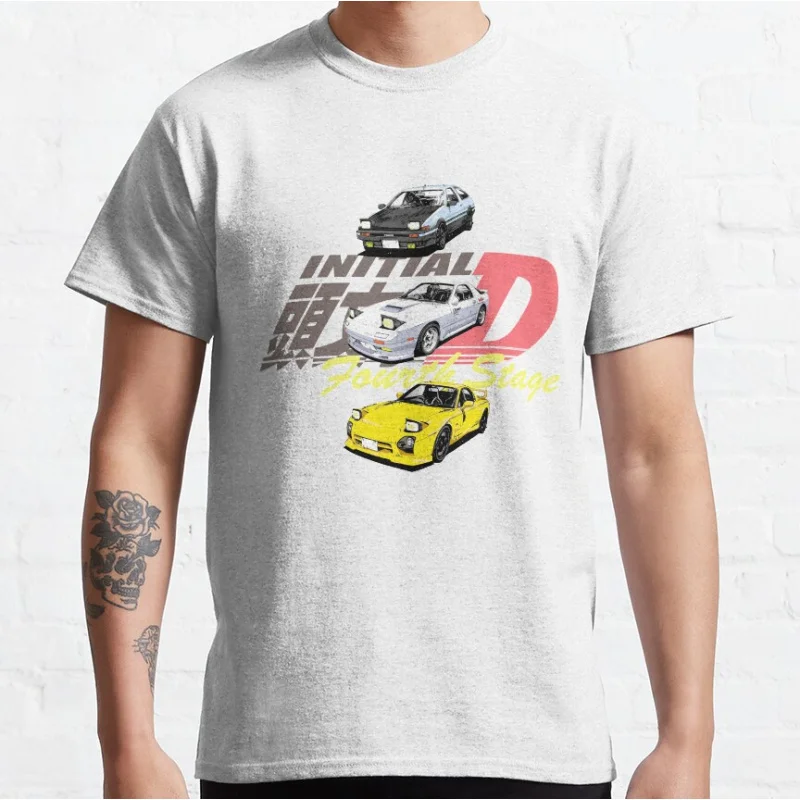 

Fourth Stage 80s Vintage Anime Initial D Japan manga Street Wear Mountain Drift Racing Graphic T Shirts large size Adult S-6XL