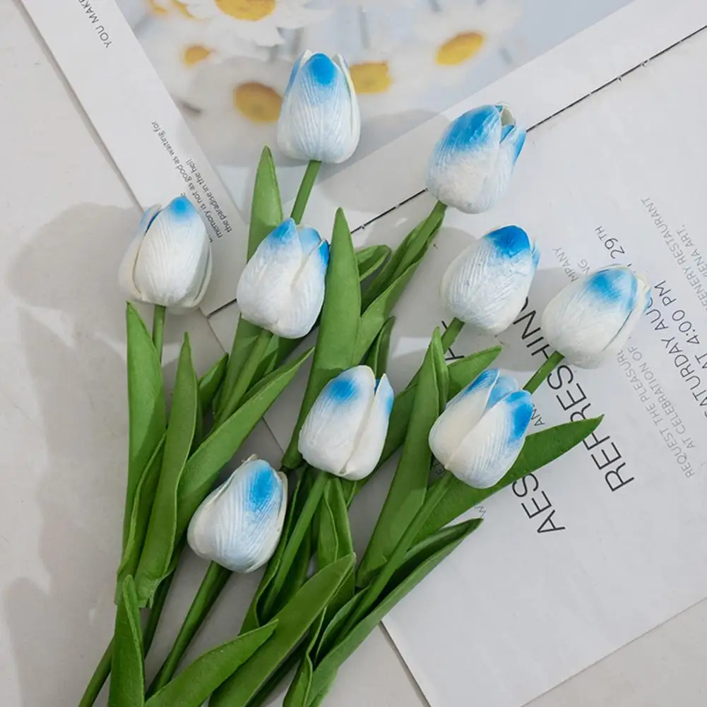 Creative Simulation Flower  Realistic Plastic Simulation Tulip  Household Decor Mini Tulips