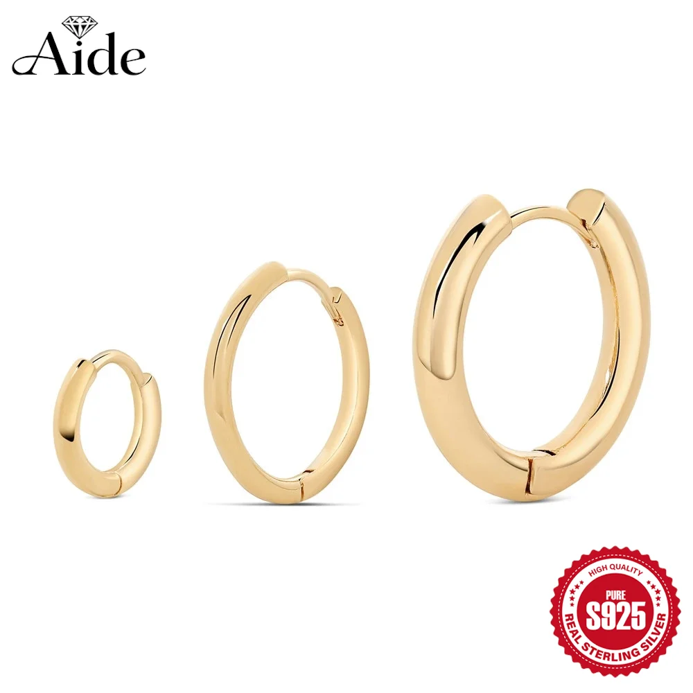 

Серьги-кольца AIDE из стерлингового серебра 925 пробы, классические глянцевые, маленькие, разных размеров, для женщин, 6/8/10 мм, изящные ювелирные украшения, круглые серьги