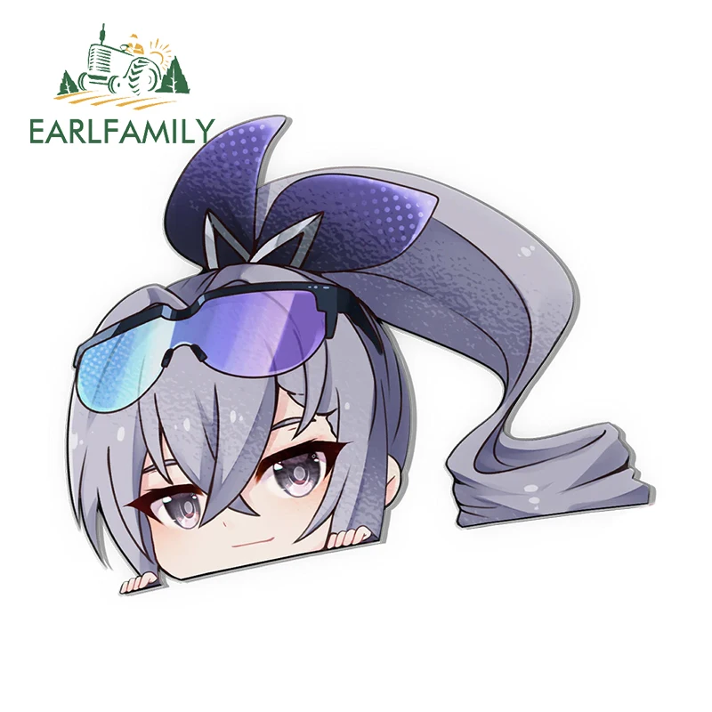 EARLFAMILY 13cm × 10.7cm Honkai Star Rail Silver Wolf Chibi Car Stickers Attractive Game Character Decals Durable Car Gadget