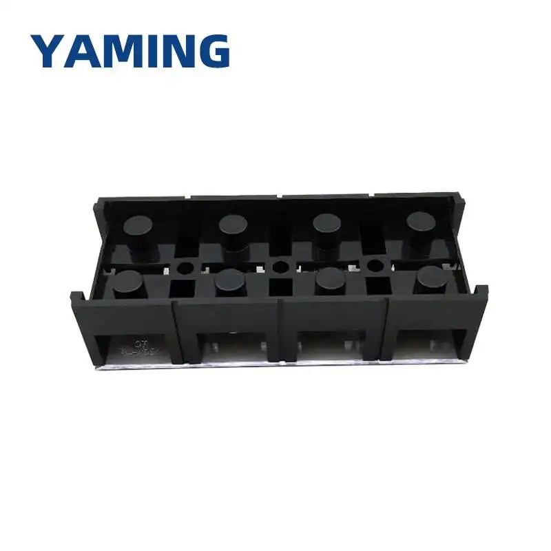 Terminal Block Brass Conductor TC-1004 Electrical Use Connector 100A 600V 4P Dual Row 10-22mm2 Wiring