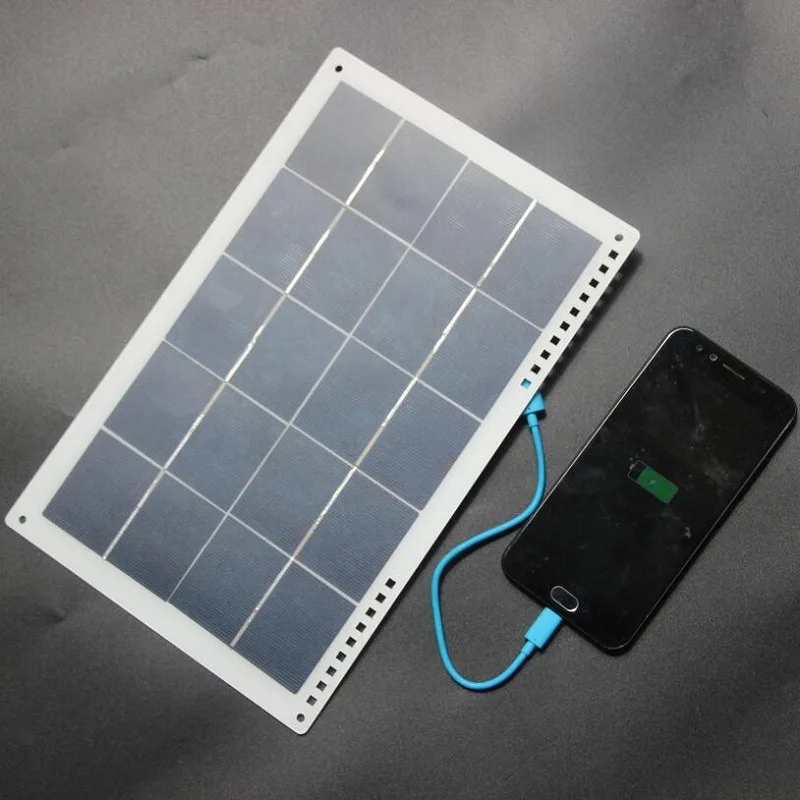 Lightweight Portable 10W 5V Semi Flexible Solar Panel Charger for Outdoor Camping Hiking Mobile Phone Power Bank Charging