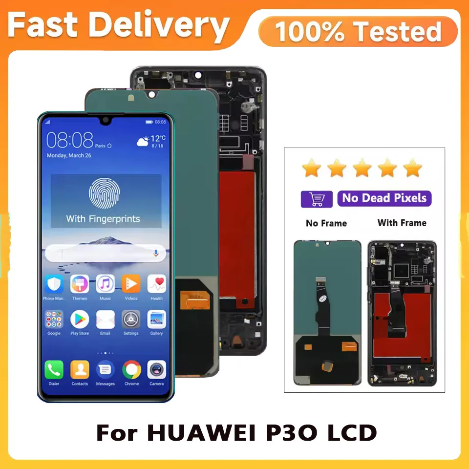 Tela OLED P30 OEM para Huawei P30 LCD ELE-L29 ELE-L09 ELE-L04 Display + Conjunto Digitalizador de Tela Sensível ao Toque P30