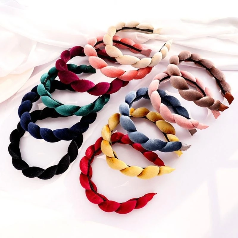 

Braid Headband Sponge Headband Skincare Headband VelvetHeadband NonSlip Spa Headband Makeup YogaSweatband Headband 15UB