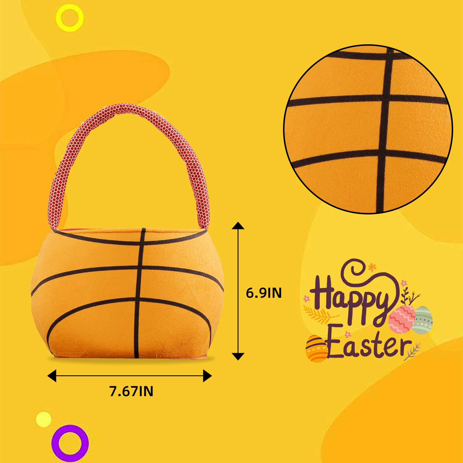 Sports Easter Bucket Football Basket Velvet Egg Hunt Party Gift Bag Basketball Kid Boy Candy Snack Halloween Trick Treat Handbag