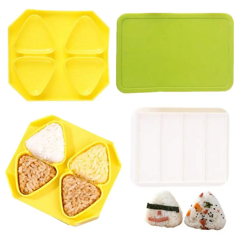 

Sushi Making Kit DIY Triangle Sushi Press Kitchen Gadget Mini Onigiri Press For Making Bread Sandwiches Rice Balls Cookies For