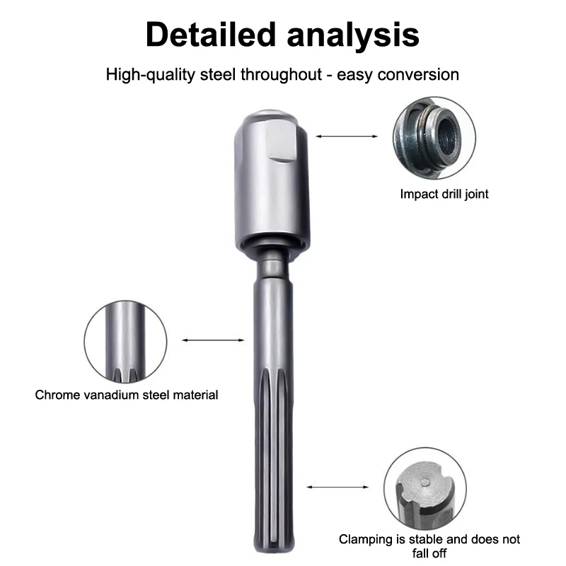 SDS-PlusからSDS-Maxへのアダプター - 炭素鋼ロータリーハンマーコンバーター、耐衝撃シャンクで省力化された穴あけを実現