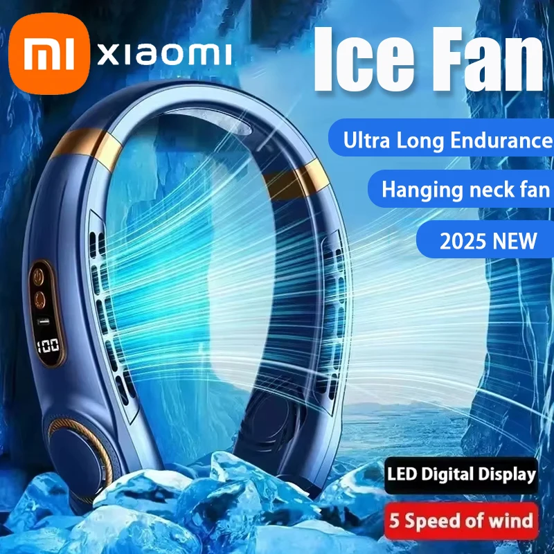 Xiaomi nuevo ventilador de cuello colgante ventilador de cuello portátil sin aspas enfriador de aire pantalla Digital aire acondicionado recargable ventilador de cuello