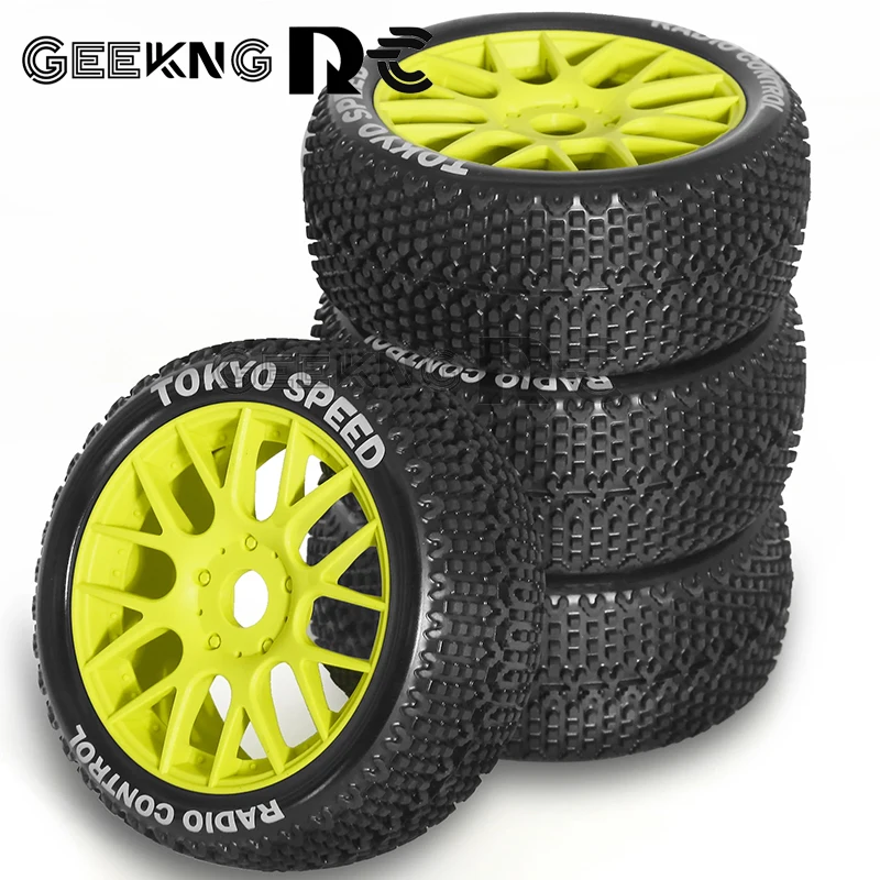 4pcs 110mm 1/8 RC Off-Road Buggy Wheels Tire 17mm Hex for ARRMA Typhon Talion Traxxas Redcat Team Losi Kyosho HPI HSP VRX RC Car