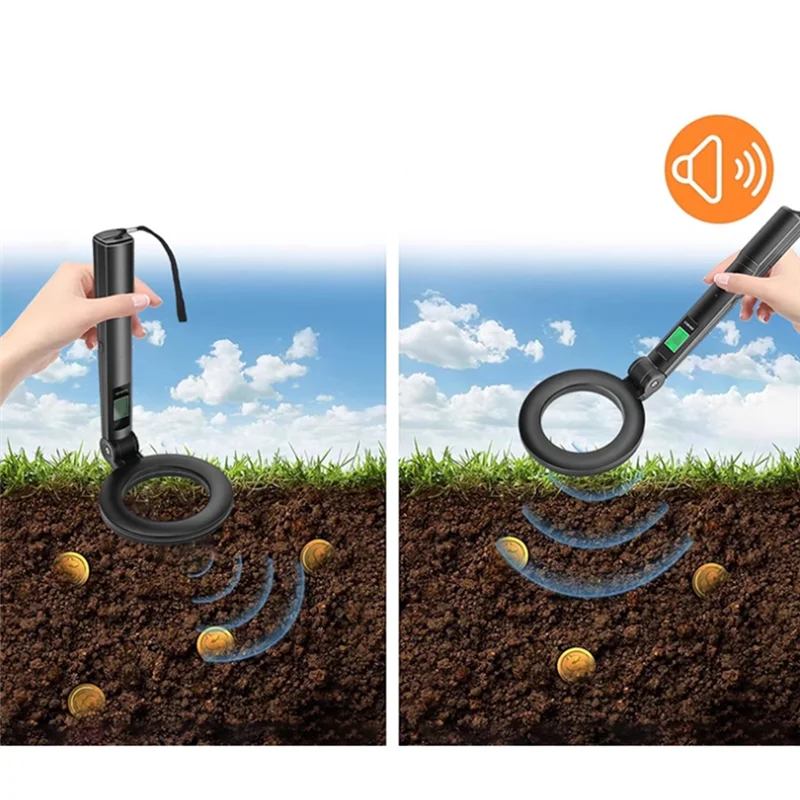 A21I-Foldable Handheld Metal Detect Set Kit 360°Scanning Metal Detector Metal Scanner Security Checker For Treasure Monitor Mete