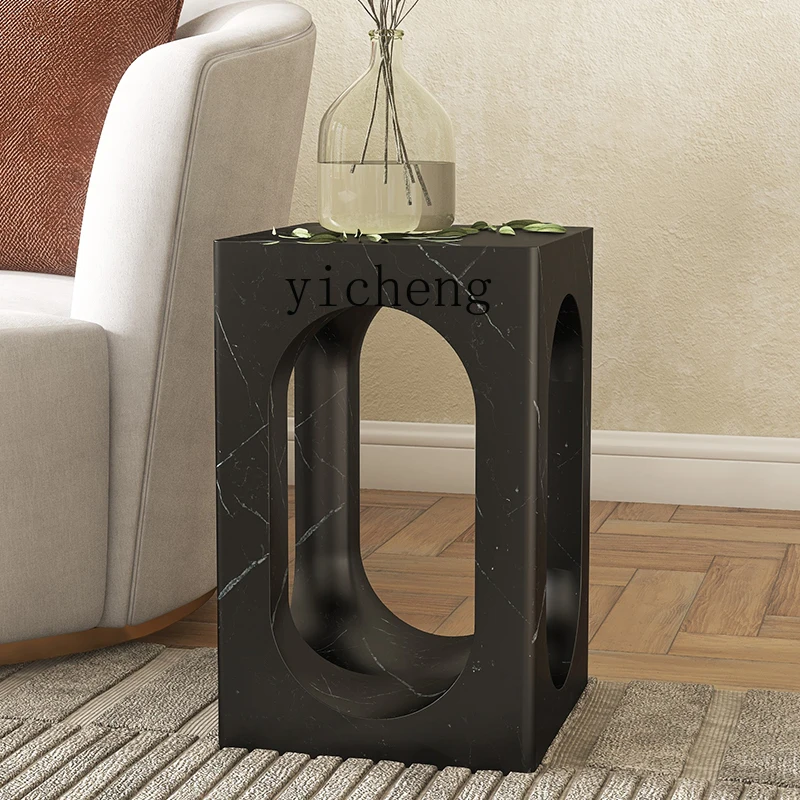 

ZK light luxury edge few Nordic living room sofa corner few modern imitation marble coffee table rack
