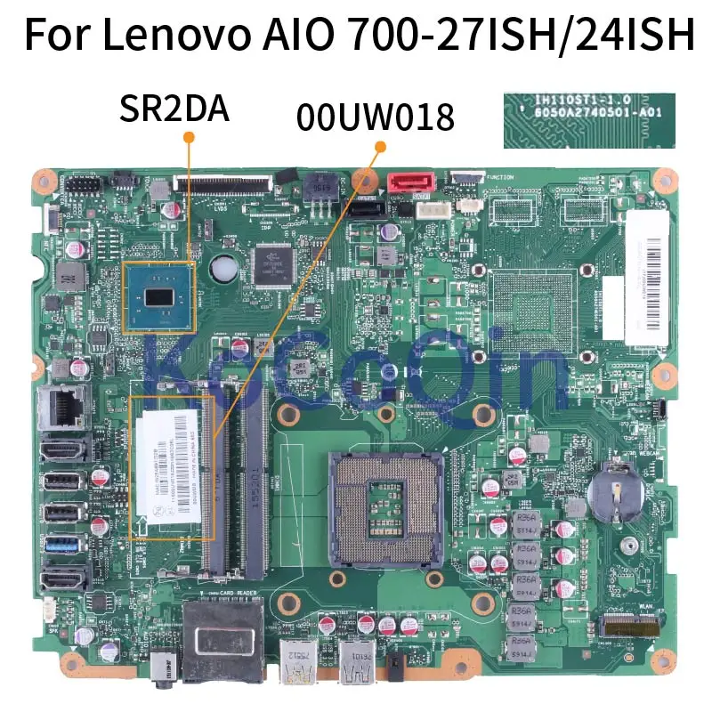 

For Lenovo AIO 700-27ISH/24ISH All-in-one Mainboard 6050A2740501 00UW018 00UW019 SR2DA E230435 E285E6088EE DDR3 Motherboard