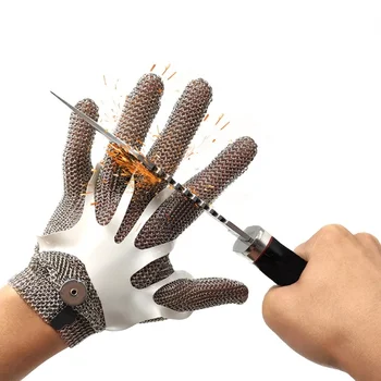 Stainless steel cut-resistant gloves level 5 cutting and gardening high-risk work cutting-resistant labor protection gloves 1 piece
