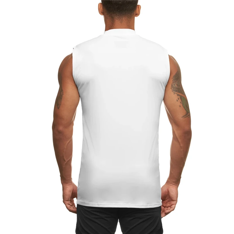 Compression Sleeveless Shirt Gym Vest Mens Workout Tank Top Bodybuilding Tight Fitness Clothing Mens Sports Muscle Tees Tops