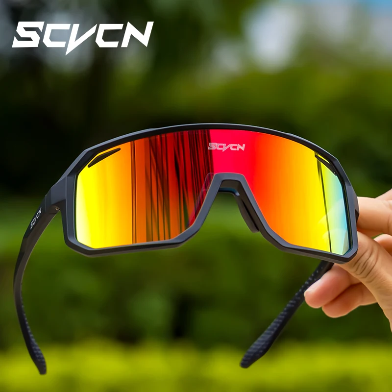 Okulary rowerowe SCVCN New Sports Men UV400, okulary przeciwsłoneczne na rower, okulary outdoorowe, okulary MTB damskie do jazdy na rowerze i pieszych wędrówek