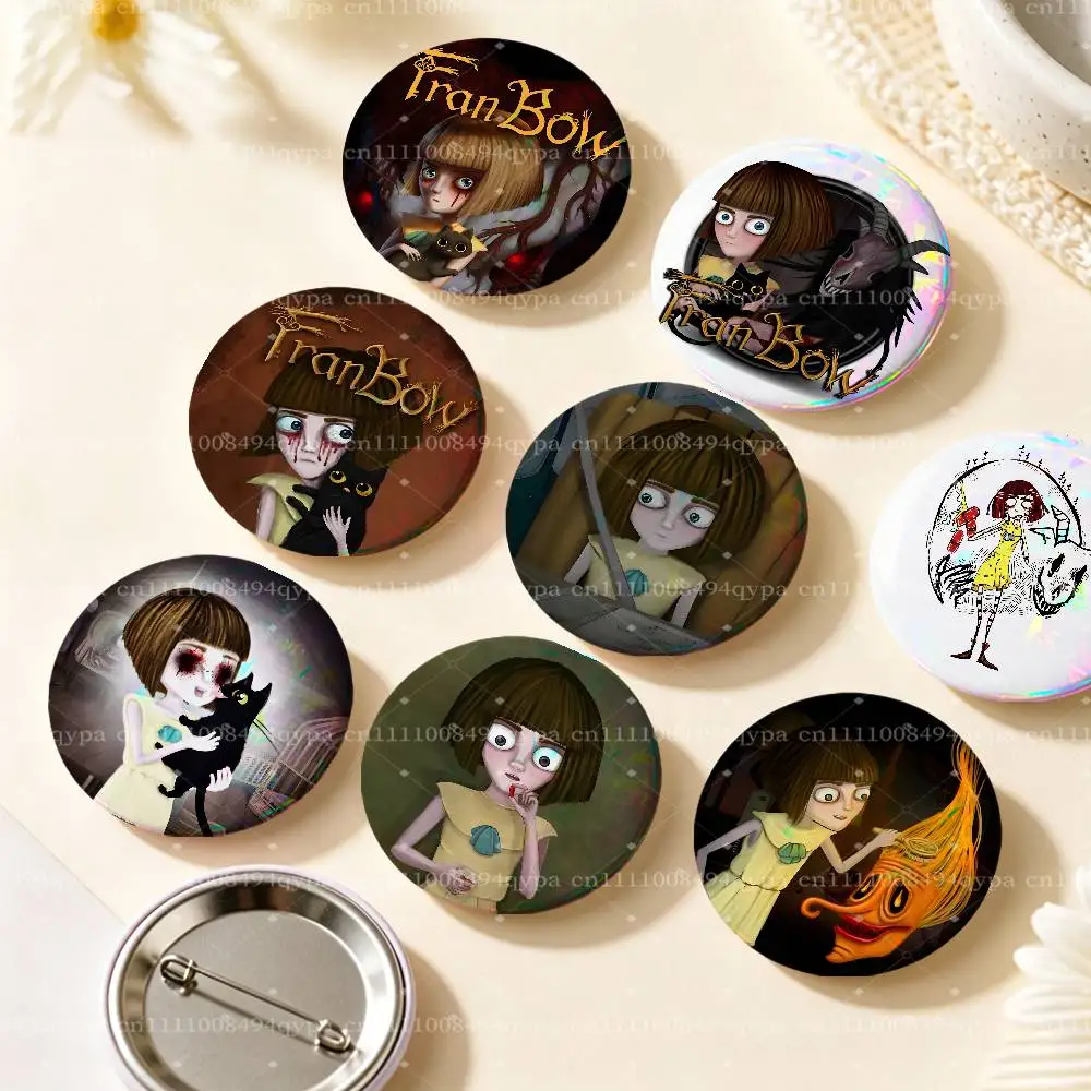 F-Fran Bow Mr Midnight Pin Buttons Round Badge for Clothes Bags Hats Pins Accessories Backpacks Tote Bags Outfit Decor