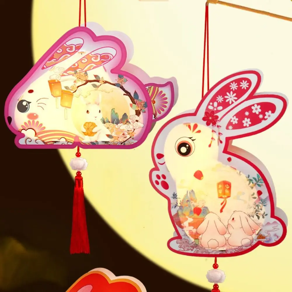DIY Material Bag Mid-Autumn Festival Lantern Handmade Glowing Handheld Rabbit Lantern Chinese Style Luminous