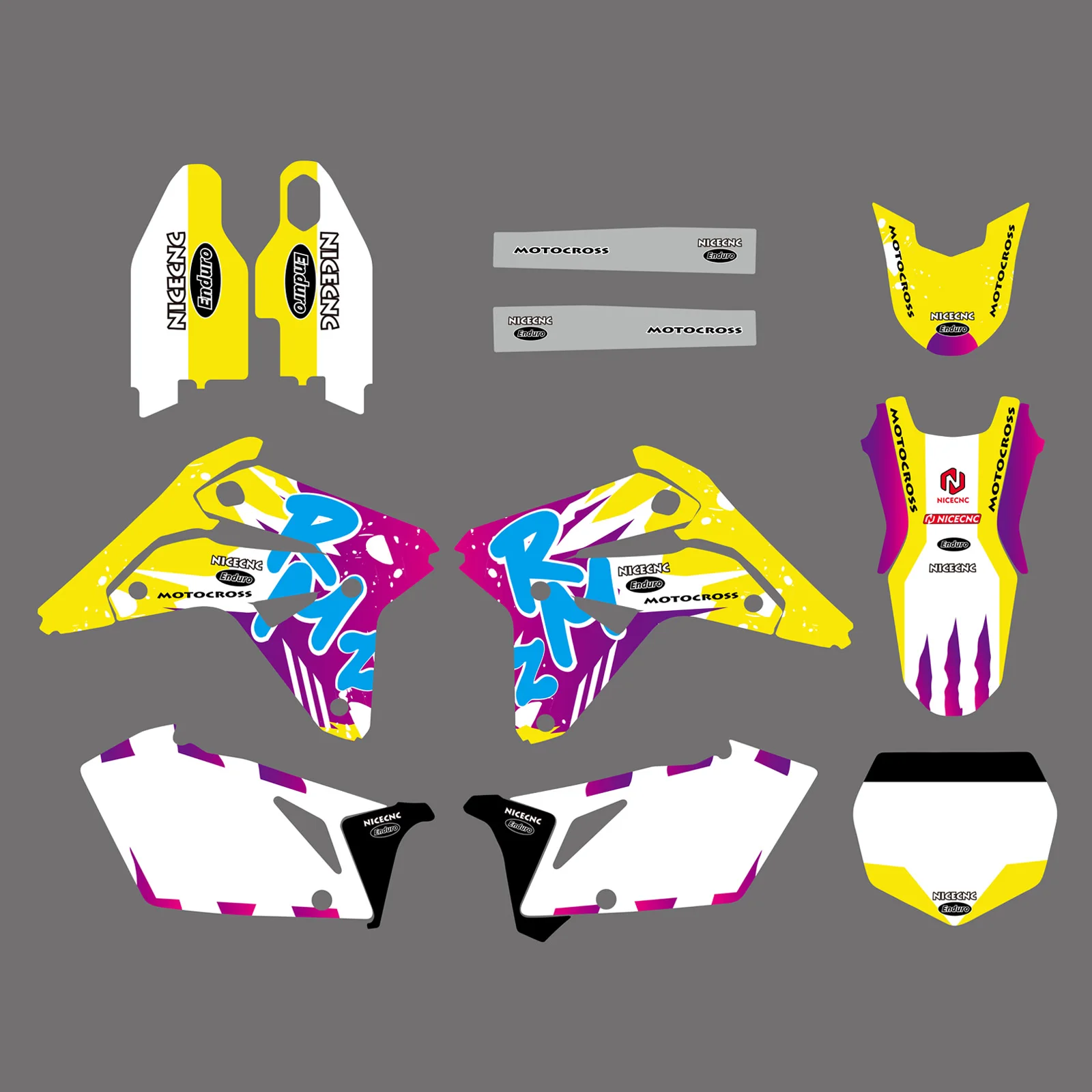 NICECNC For Suzuki RM-Z 450 RMZ 450 2007 Motorcycle Fairing Graphics Background Decals Sticker Kit Customize RMZ450 Sticker