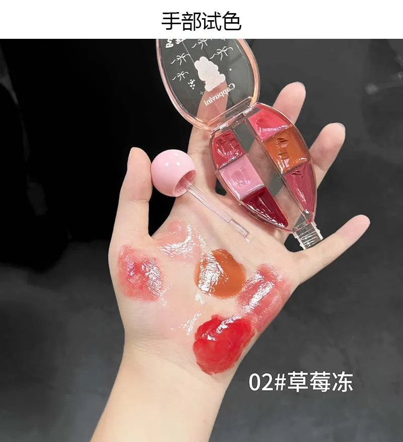 الأزياء الكورية ستة ألوان مرآة الشفاه تجميد طالب مستحضرات التجميل الزجاج الشفاه الصقيل الجمال أحمر الشفاه ماكياج ملمع الشفاه الجمال والصحة