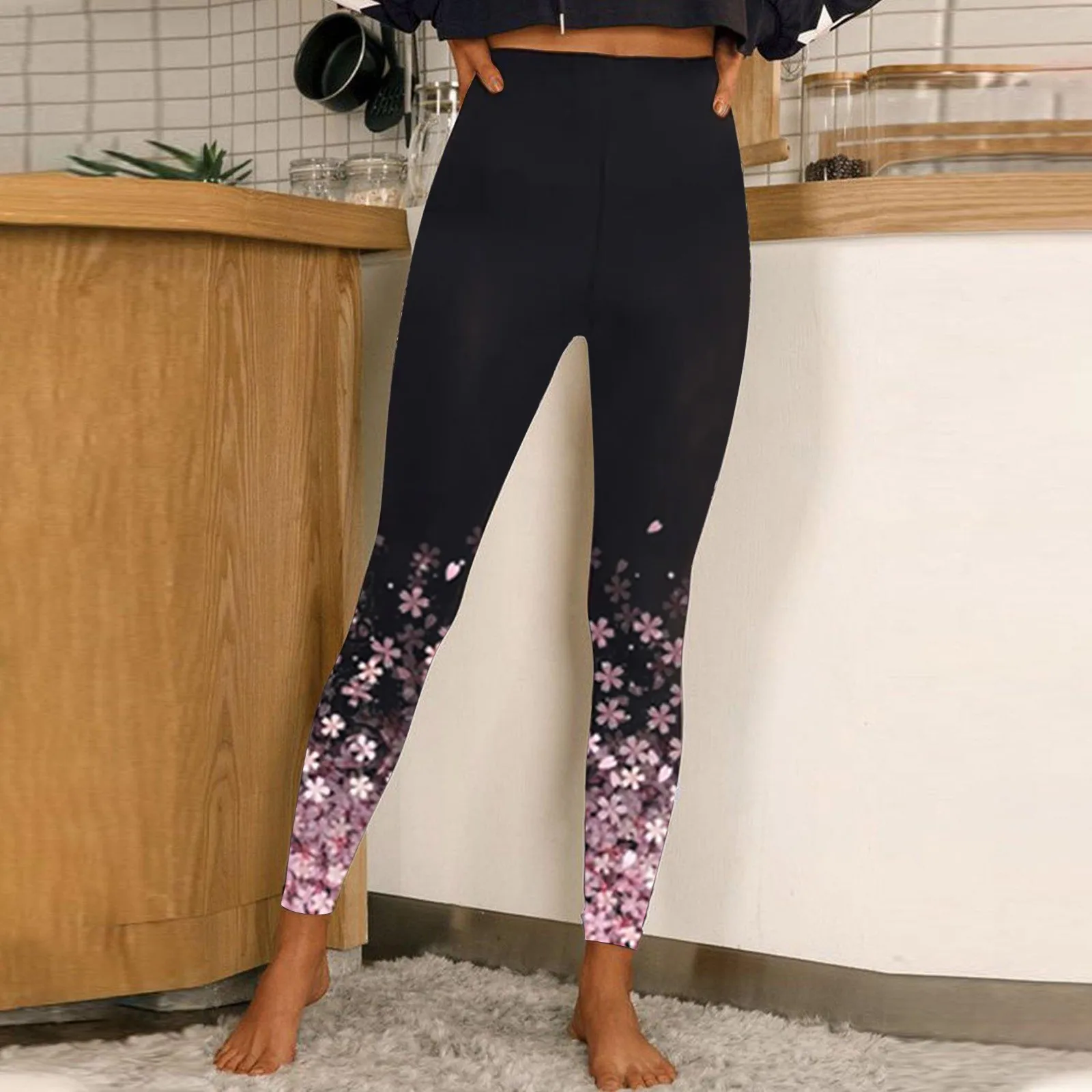 

Women High Waist Sport Leggings Fitness Floral Print Elastic Pants Breathable Hip Lift Gym Sports Tights Full Length Leggins