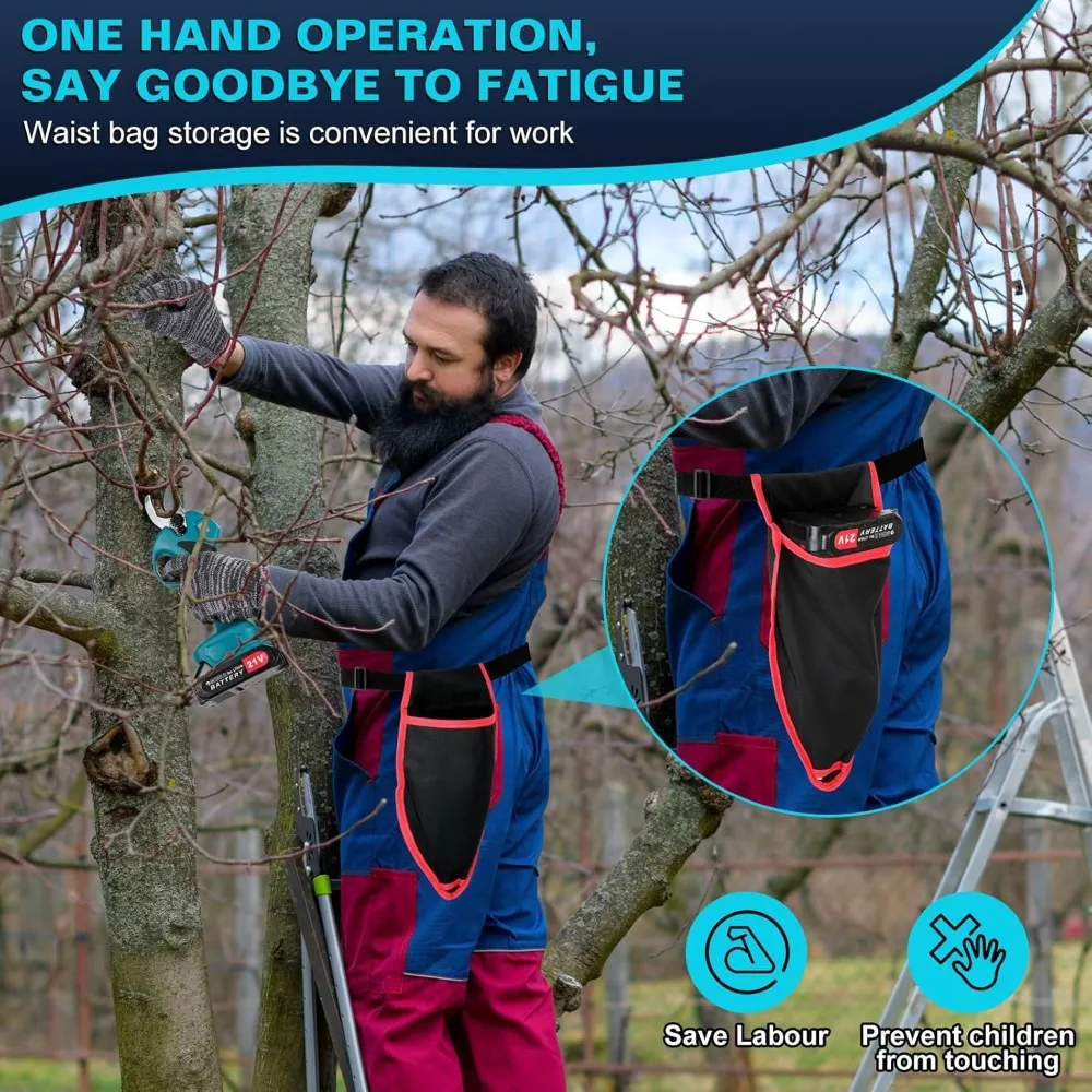 Tesouras de poda elétricas sem fio, cortador de ramo com display LCD, tesoura de corte com bateria, diâmetro de corte de 1,6 polegadas, SK5