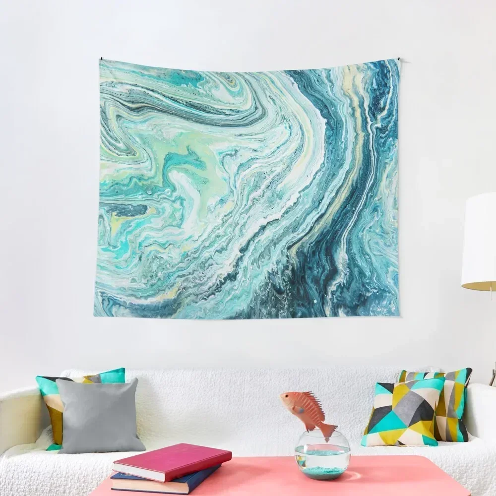 Colour Spill - Ocean Topography Tapestry Decorations For Your Bedroom Cute Room Decor Room Decor Cute Home Supplies Tapestry