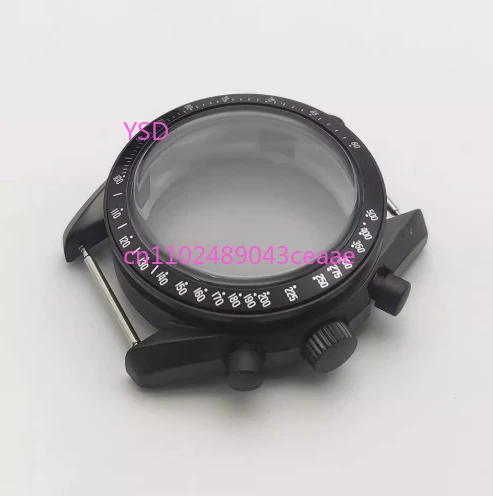 

40Mm Watch Case - Brushed Black Stainless Steel for VK63 Quartz Movement Watch Accessories