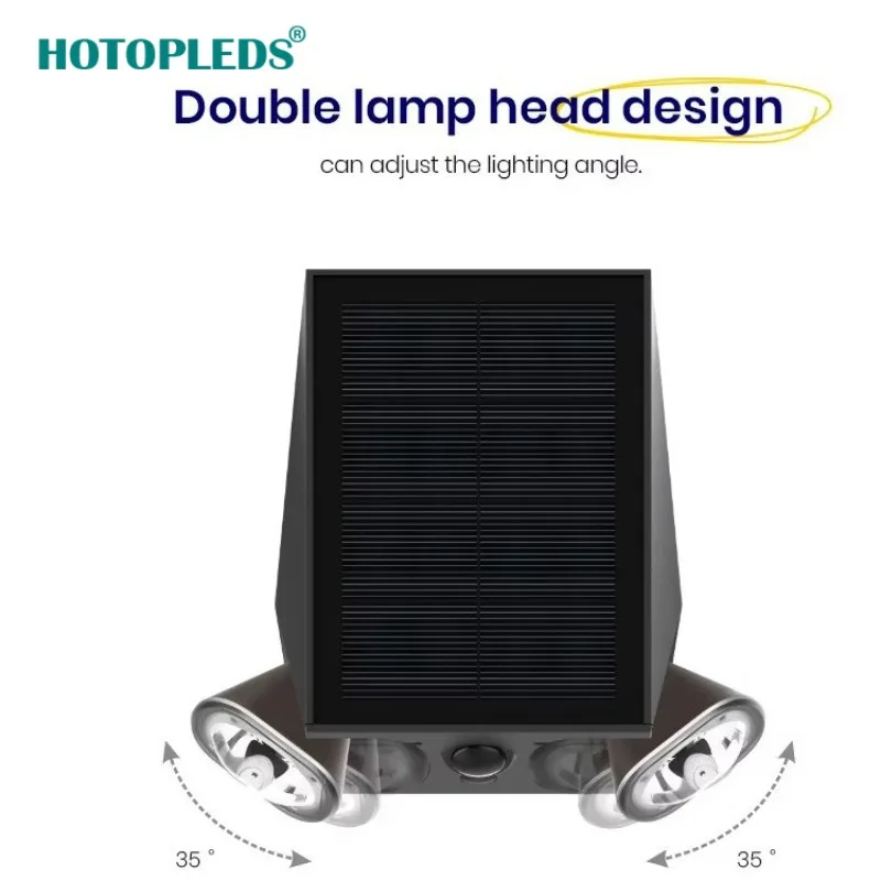 

Super Bright Solar Double Head Spotlight Outdoor Garden Courtyard Wall Light Household Outdoor Atmosphere Wall Washer SWL-39