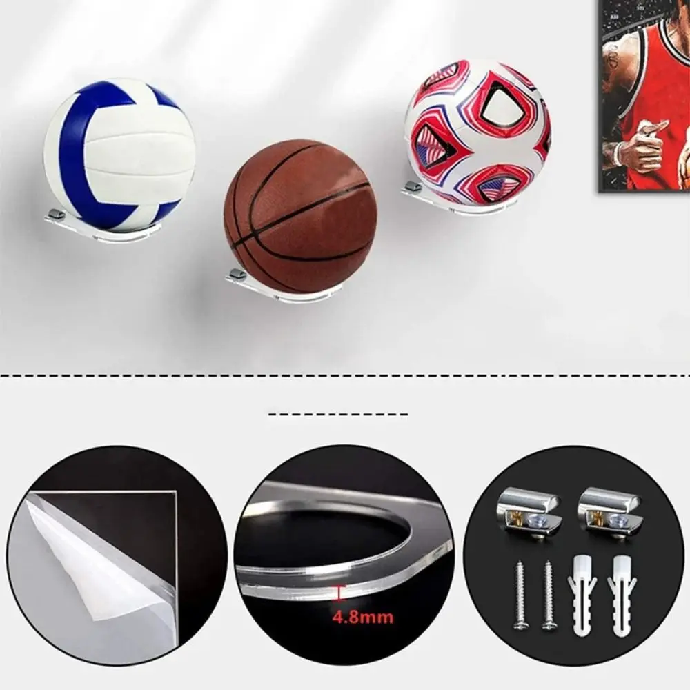 Acrylic FootBall Display Stand Durable Space Saving Ball Storage Holder Load-bearing Multifunction Basketball Holder