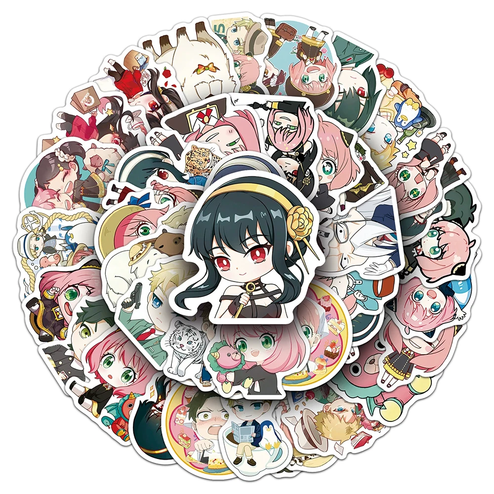 

10/30/50pcs SPY×FAMILY Cartoon Stickers Q Version Anime Character Decals DIY Skateboard Phone Guitar Cute Graffiti Sticker Toys