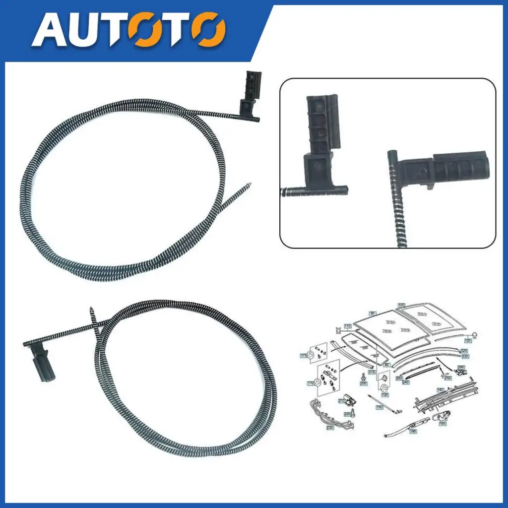 2pcs/set Sunroof Roller Blind Drive Cable OE# A2037800189 A2037800289 For Mercedes C-Class W203 Sport Coupe CL203