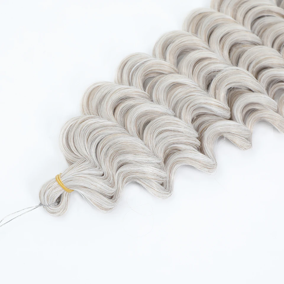 Tiefe Welle Twist Flechten Haarverlängerungen für Frauen Hochwertige synthetische Häkelzöpfe Haar 24 Zoll Ombre Bug Braun Afro Locken – Detail 17