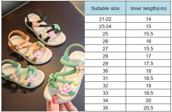 Summer Little Girls Sandals 2022 New Flower Simple Cute Pink Green Children Sandals Toddler Baby Soft Casual School Girl Shoes