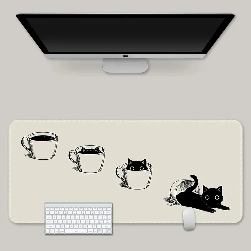 Ink Cat Mouse Pads 900x400 Kawaii Custom Table Mats Computer Mousepad Company Big Desk Pad Large Cute Gamer Mousepads Mouse Mat