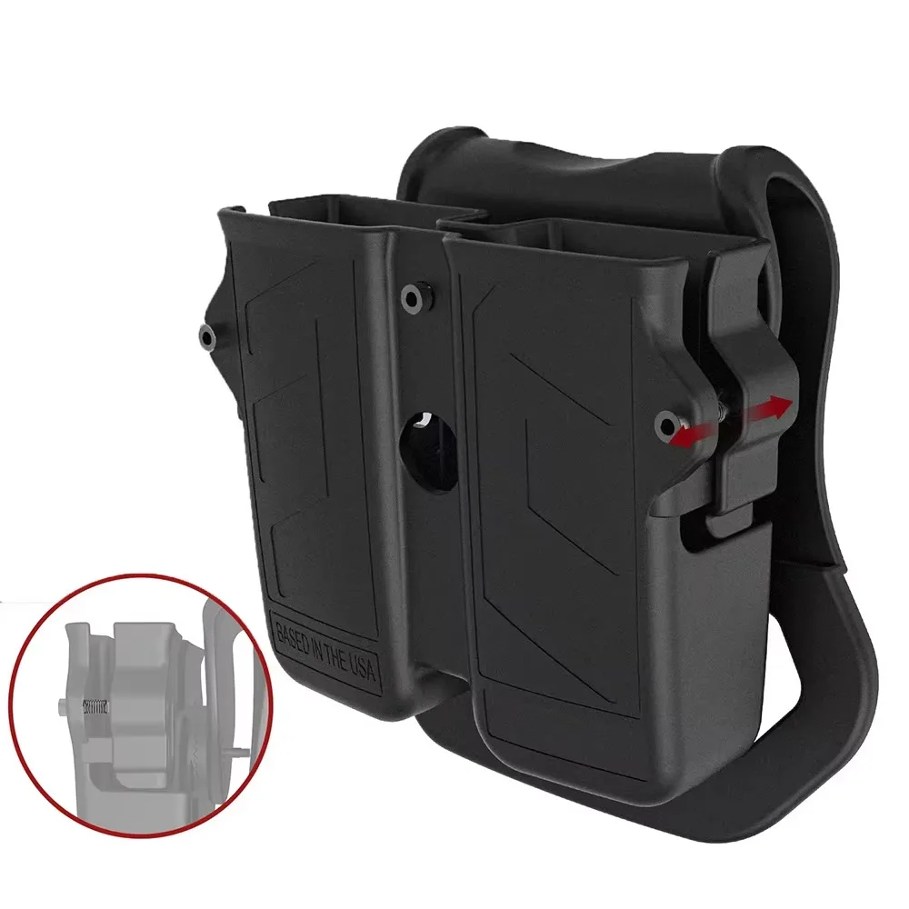 MAGORUI Double Mag Holder, Universal Mag Holder for 9mm 10mm .40 .45 Single & Double Stack Mag Pouch