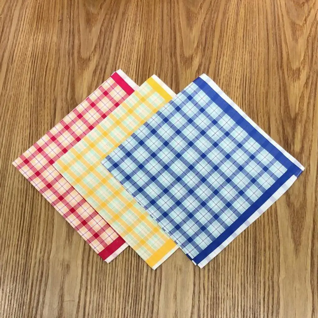 multicolor-plaid-cotton-lace-handkerchief-soft-absorbent-pocket-square-hanky-for-weddings-and-daily-use