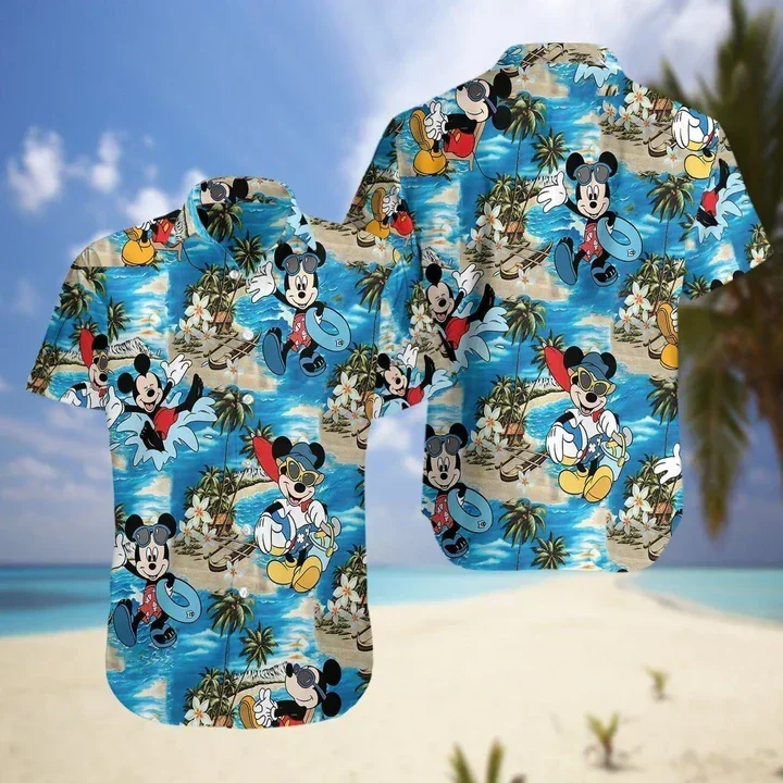 Summer New Diseny Mickey Custom Tropical y2k Hawaiian Shirt | Hawaiian Shirt For Women Men Hawaiian Shirt Custom