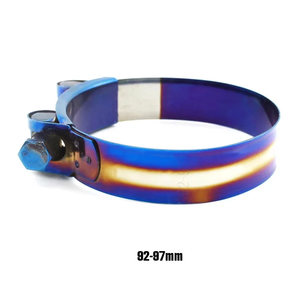 Universal Adjustable T Bolt Hose Clamp Kit 26-114mm Titanium Blue 304 Stainless Steel Pipe Hose Clips Engine Mod Parts